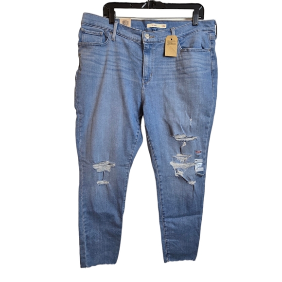 Levis Strauss Womens 711 Skinny Ankle Jeans Mid Rise 18W Plus Blue - Picture 3 of 14